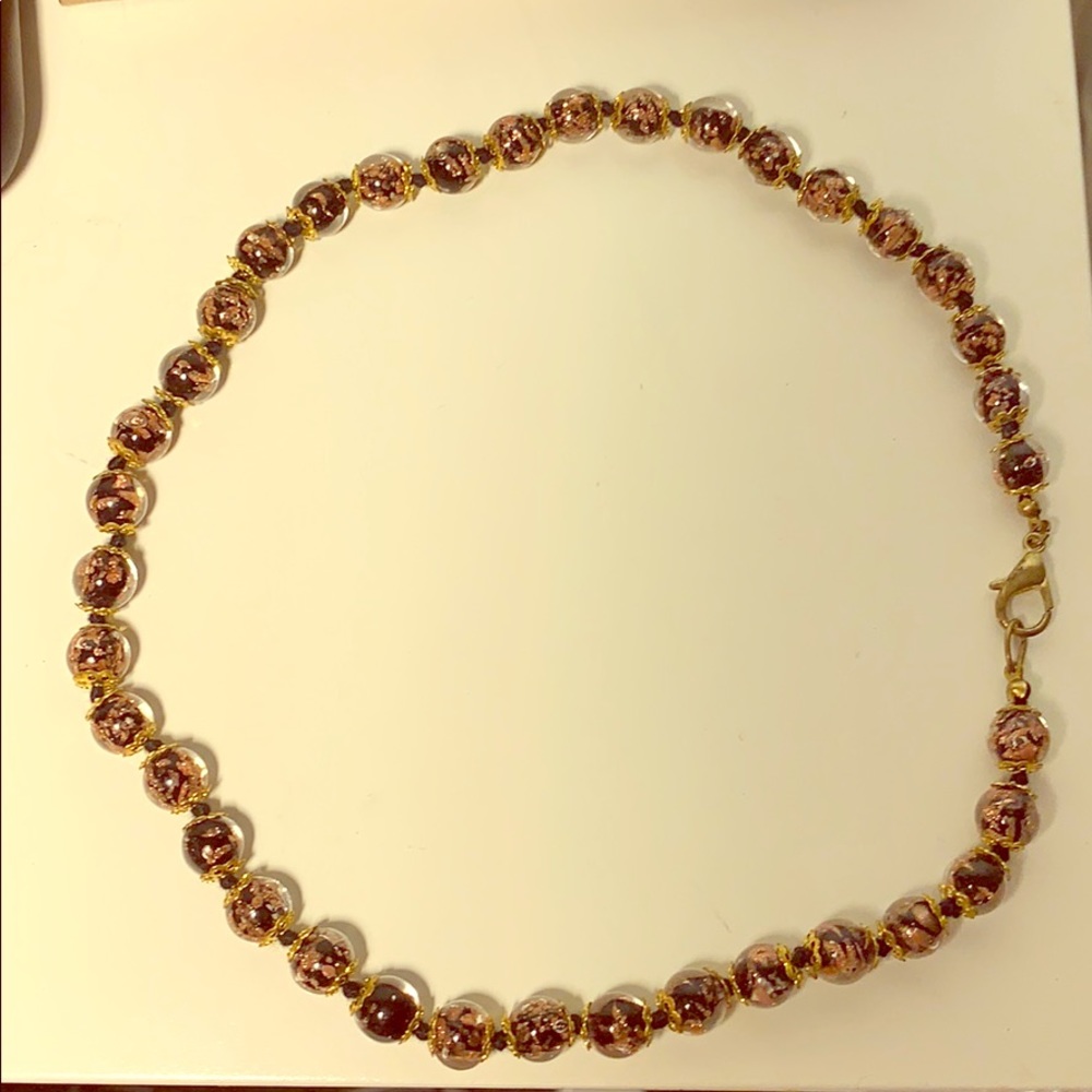 Black and Gold Beaded Necklace